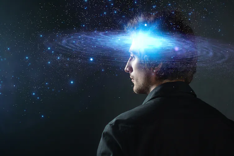 A man with a galaxy in his head
