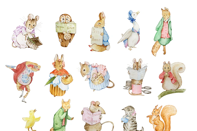 illustrations of animals in clothes by Beatrix Potter
