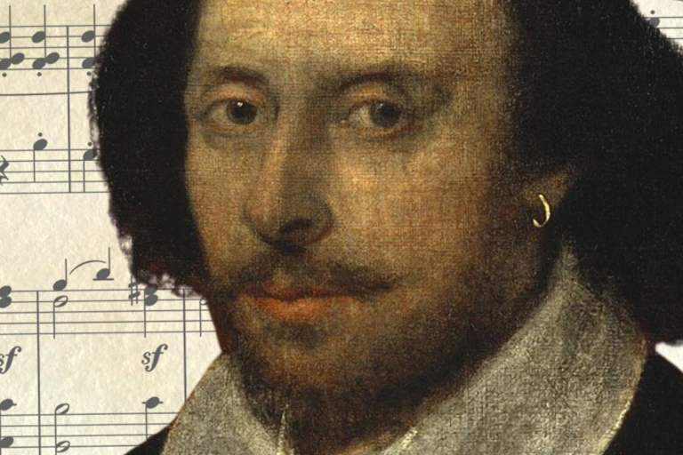 Shakespeare and sheet music.
