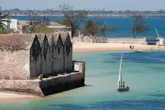 Stone fort and dhow