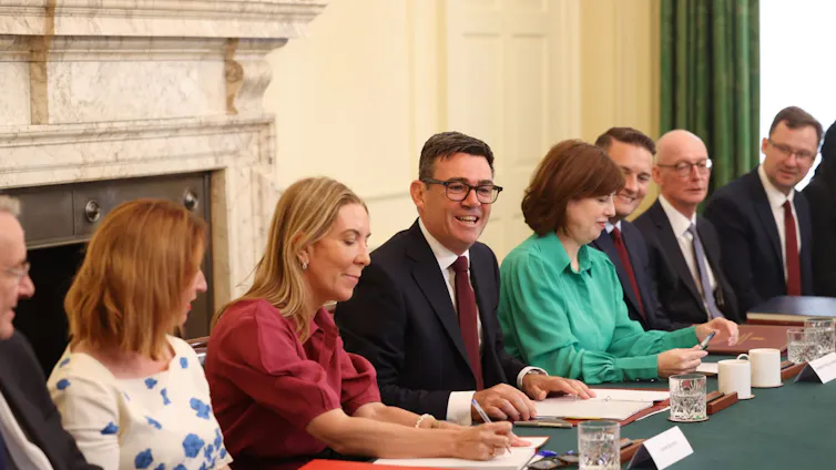 Andy Burnham and members of his Cabinet at its first meeting