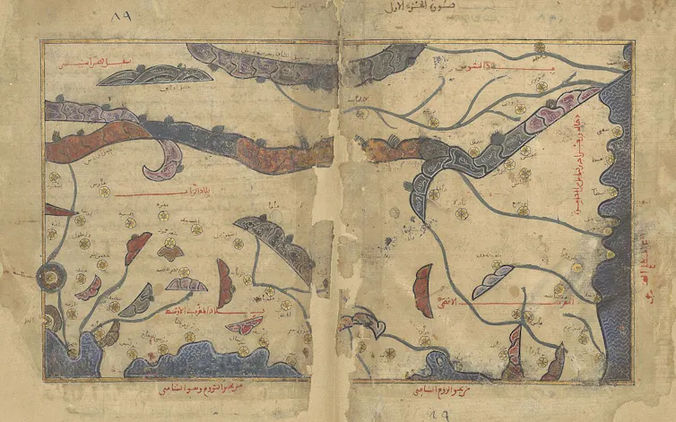 Mapa medieval del norte del continente africano.