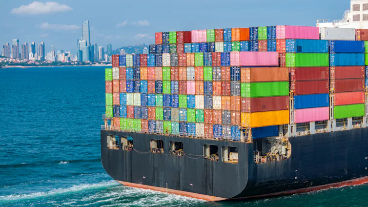 View of container ship