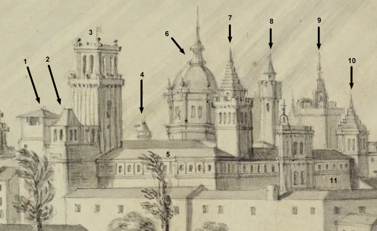 Detalle de la catedral de Santiago con todas sus torres.