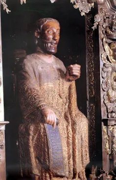 La imagen medieval del apóstol Santiago del altar mayor.