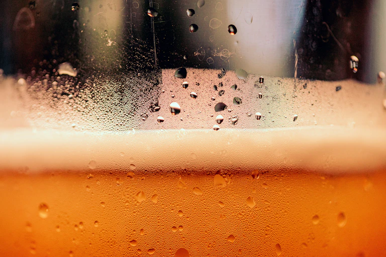 A close up of a glass of beer