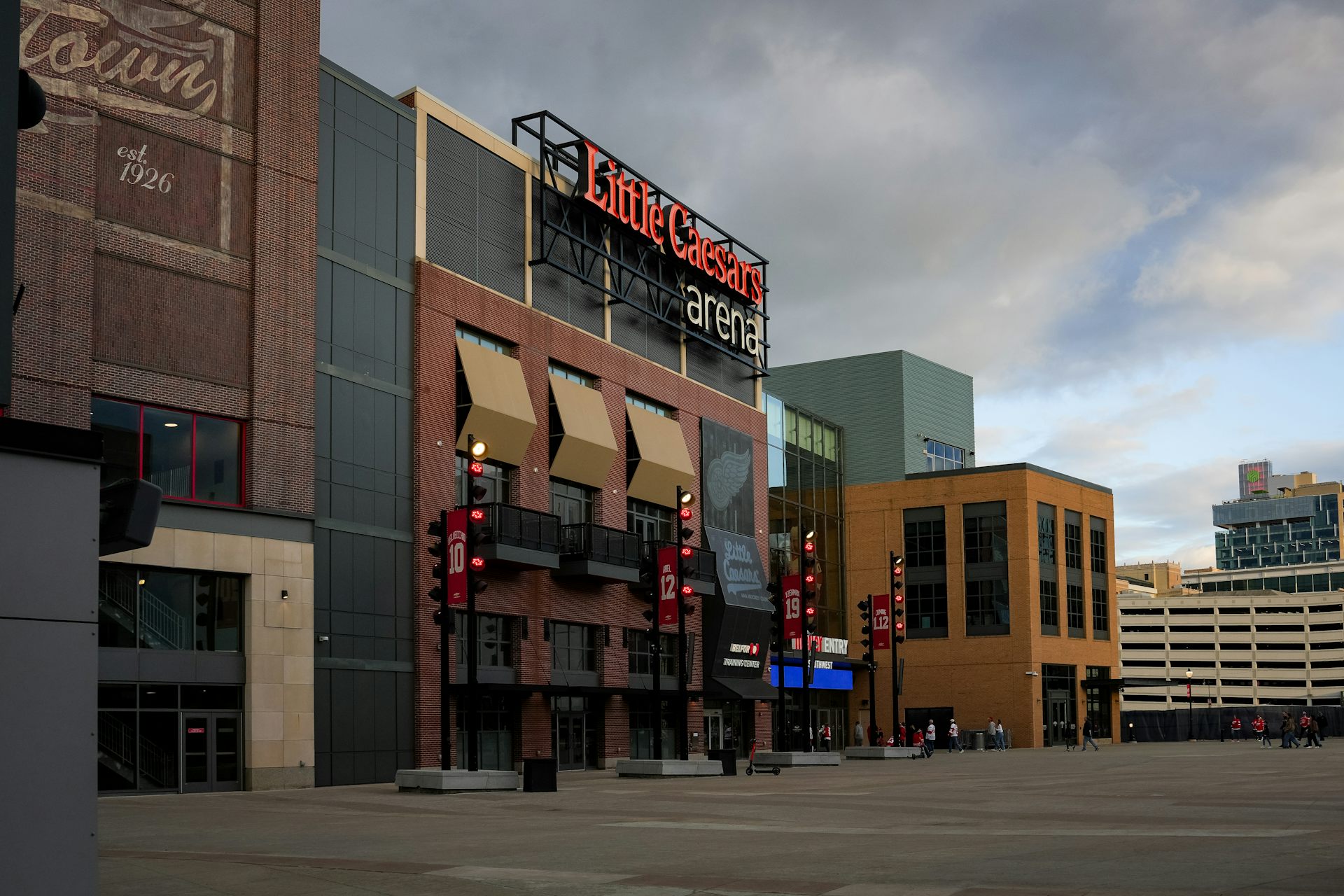 Exterior of Little Caesars Arena in Detroit