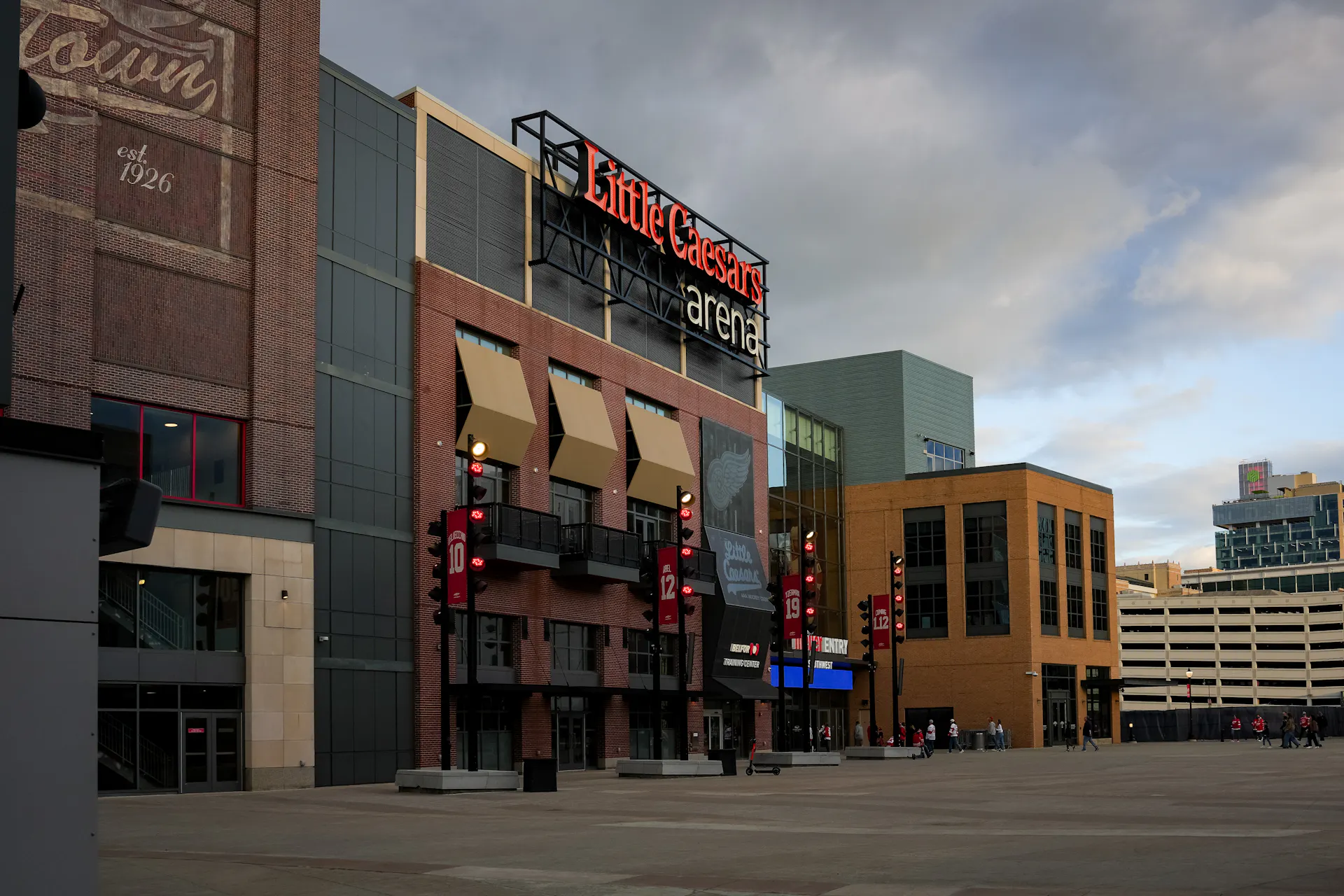 Exterior of Little Caesars Arena in Detroit