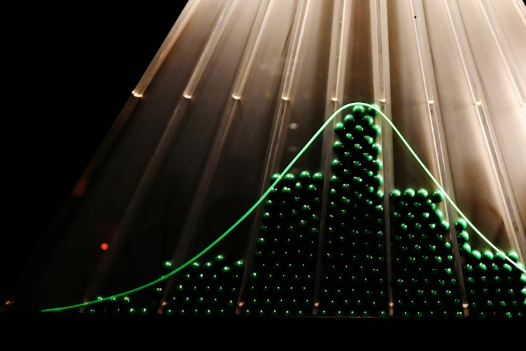 An illuminated bell curve