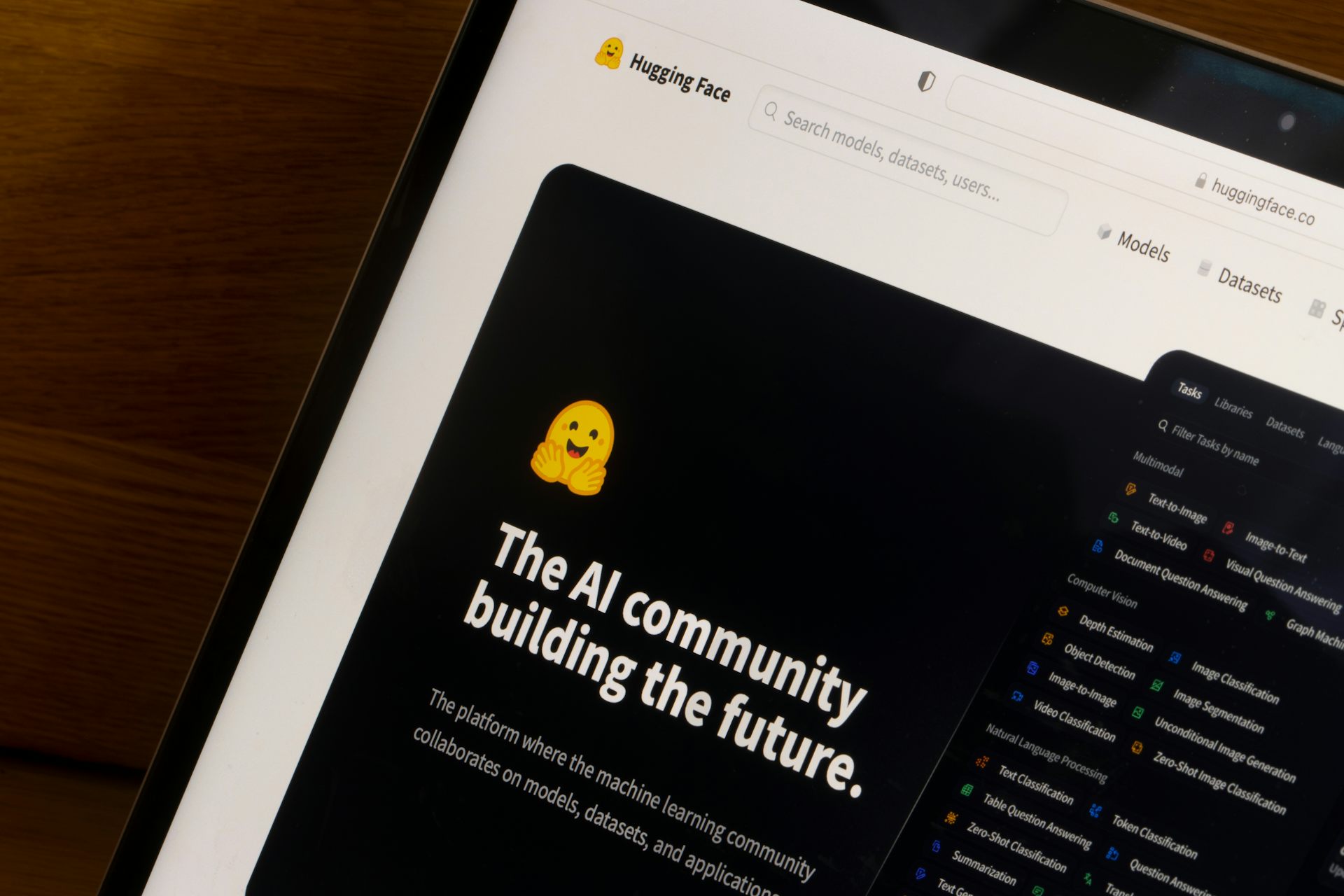 Hugging Face webpage