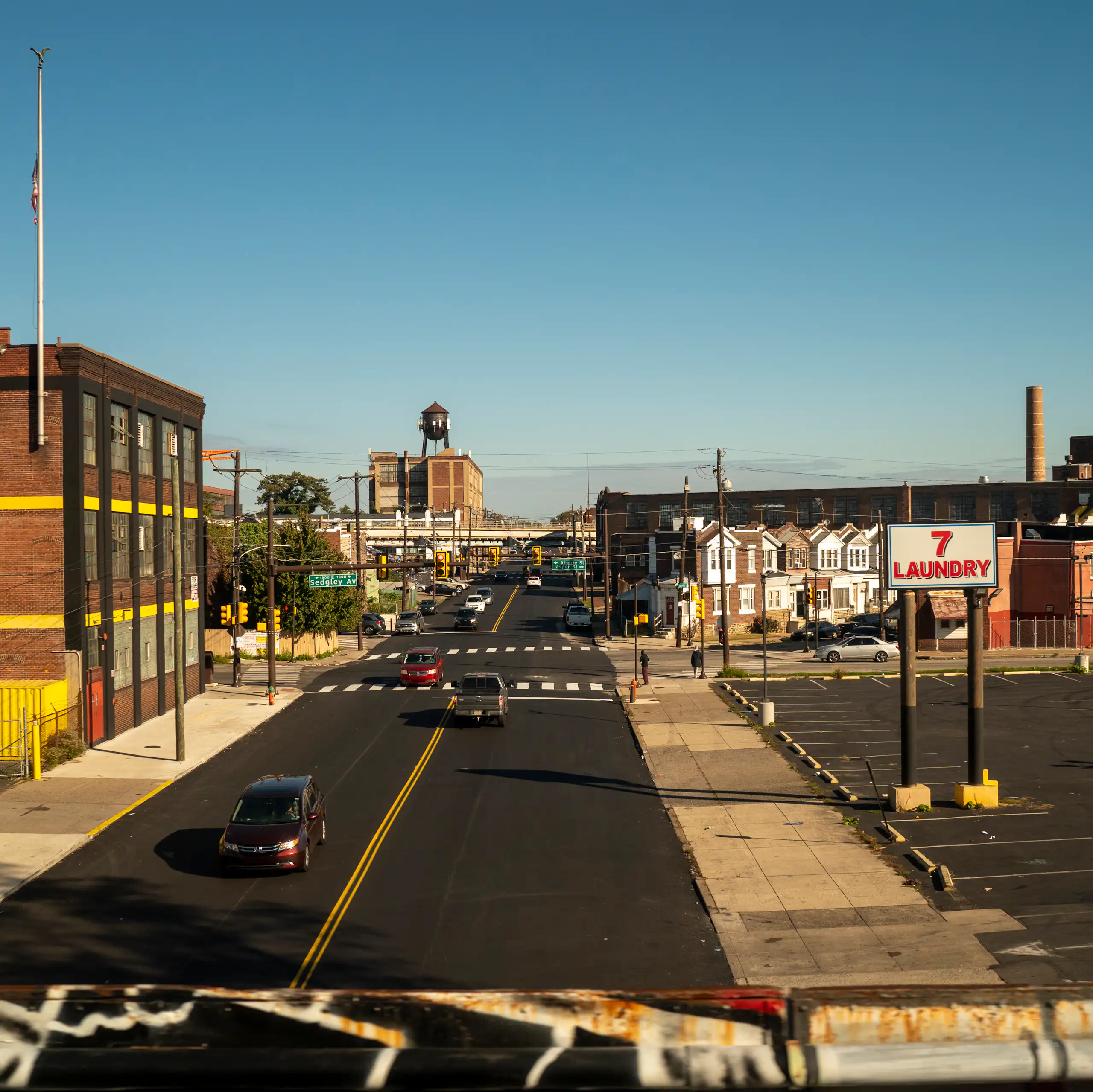 View of mixed-use urban area
