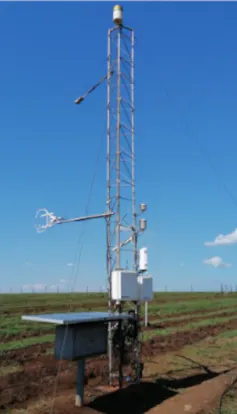 A 6 metre high thin metal structure with gadgets attached