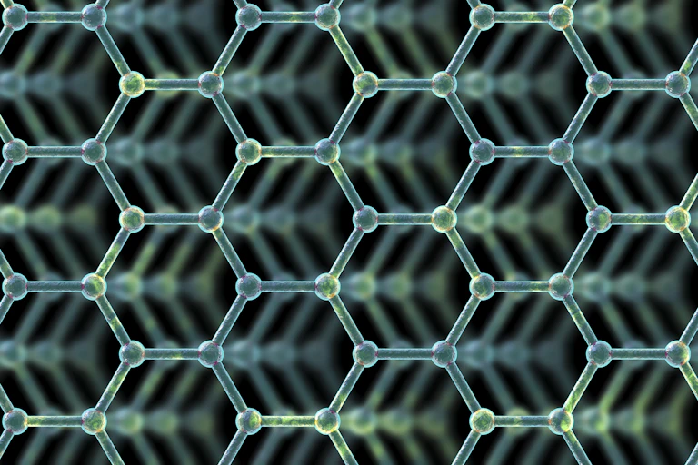 A stack of hexagonal shapes arranged into sheets