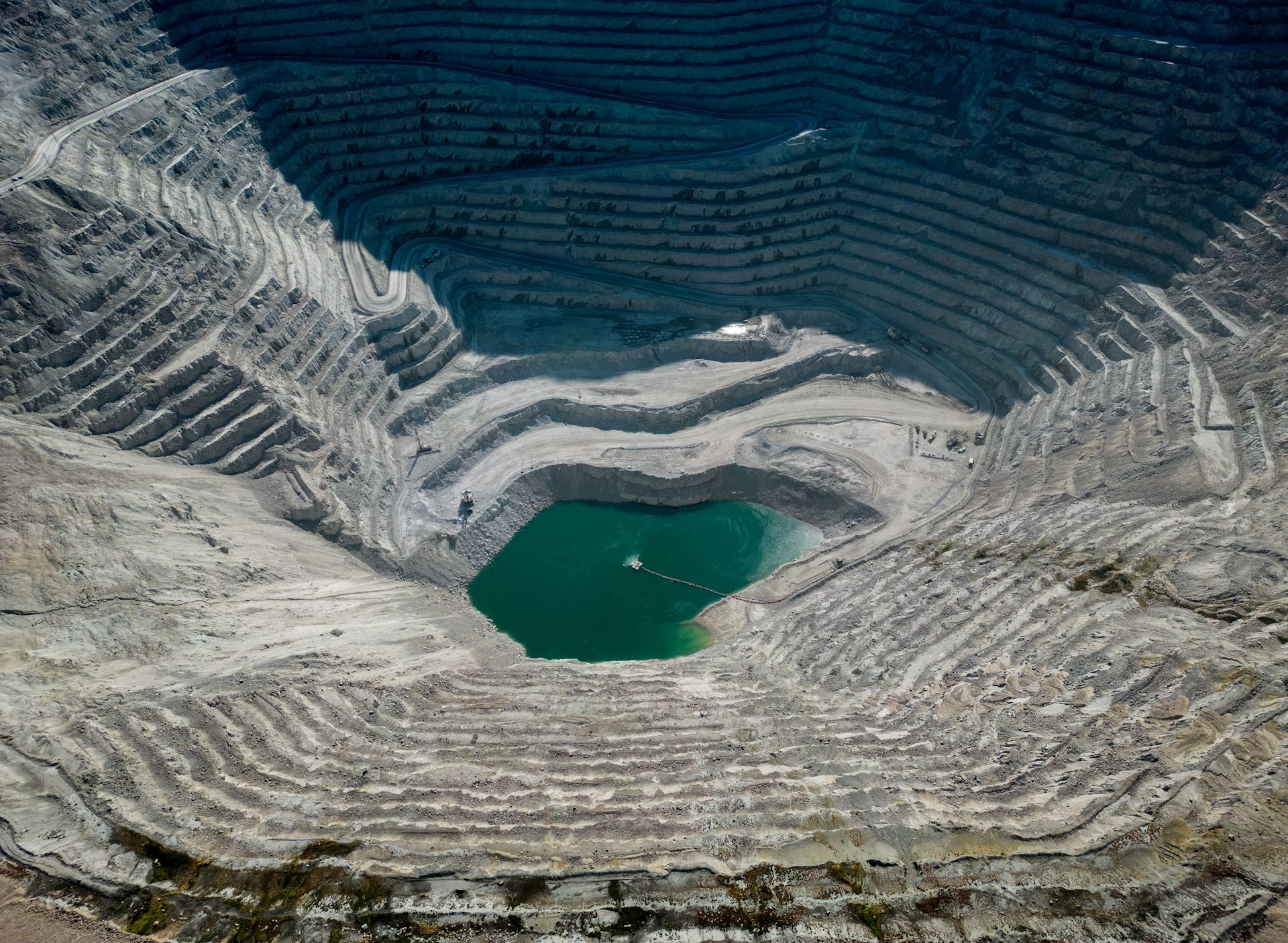 Aerial view of a copper mine