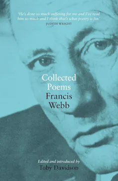 Cover of Francis Webb's Collected Poems featuring a close-cropped photograph of the author