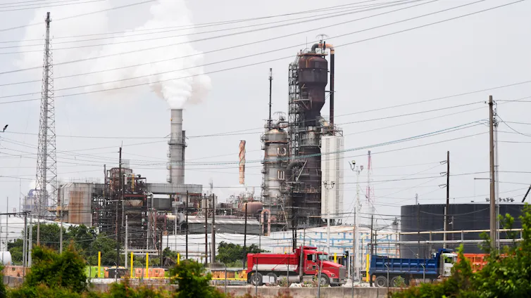 A view of a large industrial building complex.