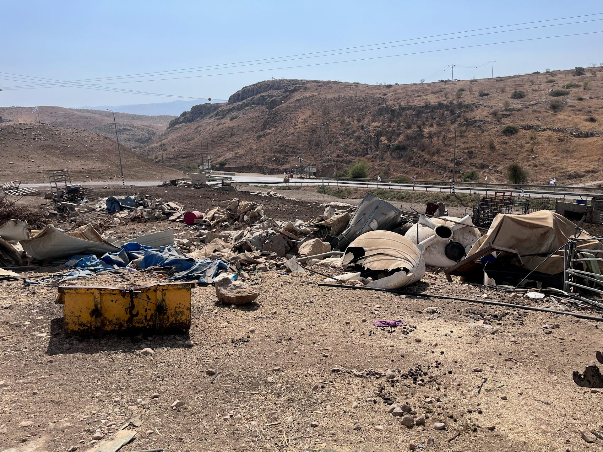A Palestinian village on the West Bank destroyed by settlers