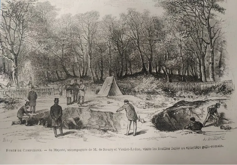« L’Empereur visite la Nécropole du Mont Chyprès », gravure, Le Monde Illustré, 19/12/1868