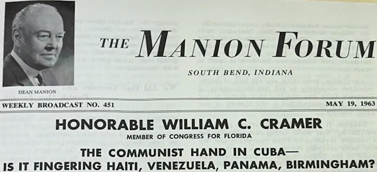 Newsletter headline with old white man at top left.