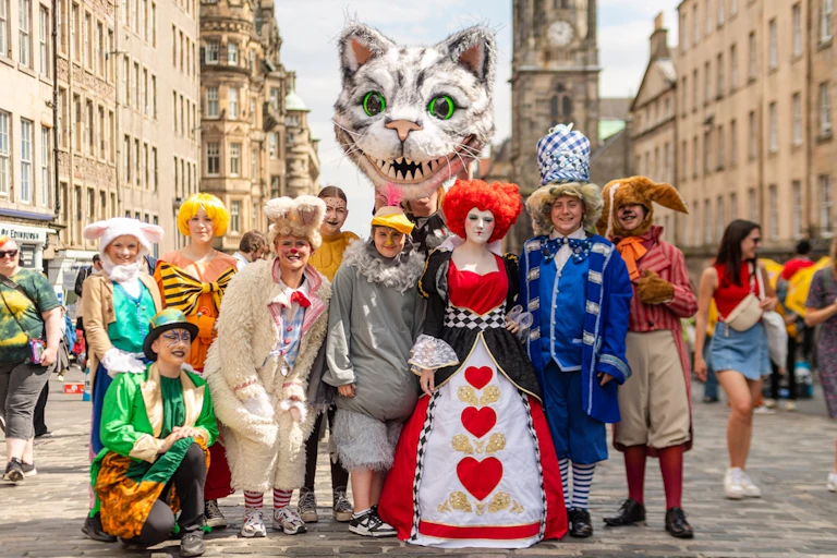 An image of performers at the Edinburgh Festival