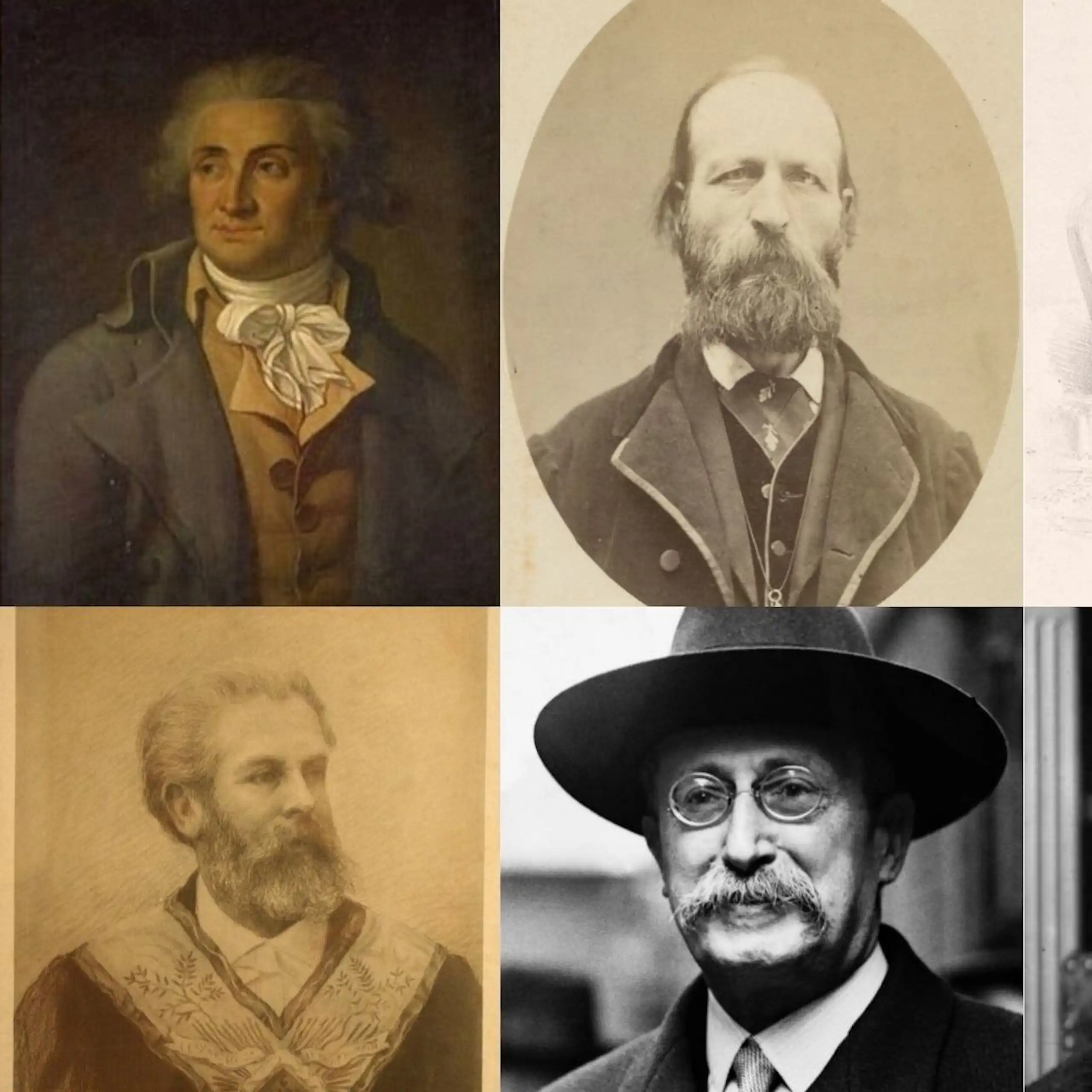 Le philosophe Condorcet, l’inventeur et militant Jules Allix, l’économiste Victor Considérant, le médecin et franc-maçon Georges Martin, le chef du gouvernement sous le Front populaire Léon Blum, l’écrivain Victor Margueritte