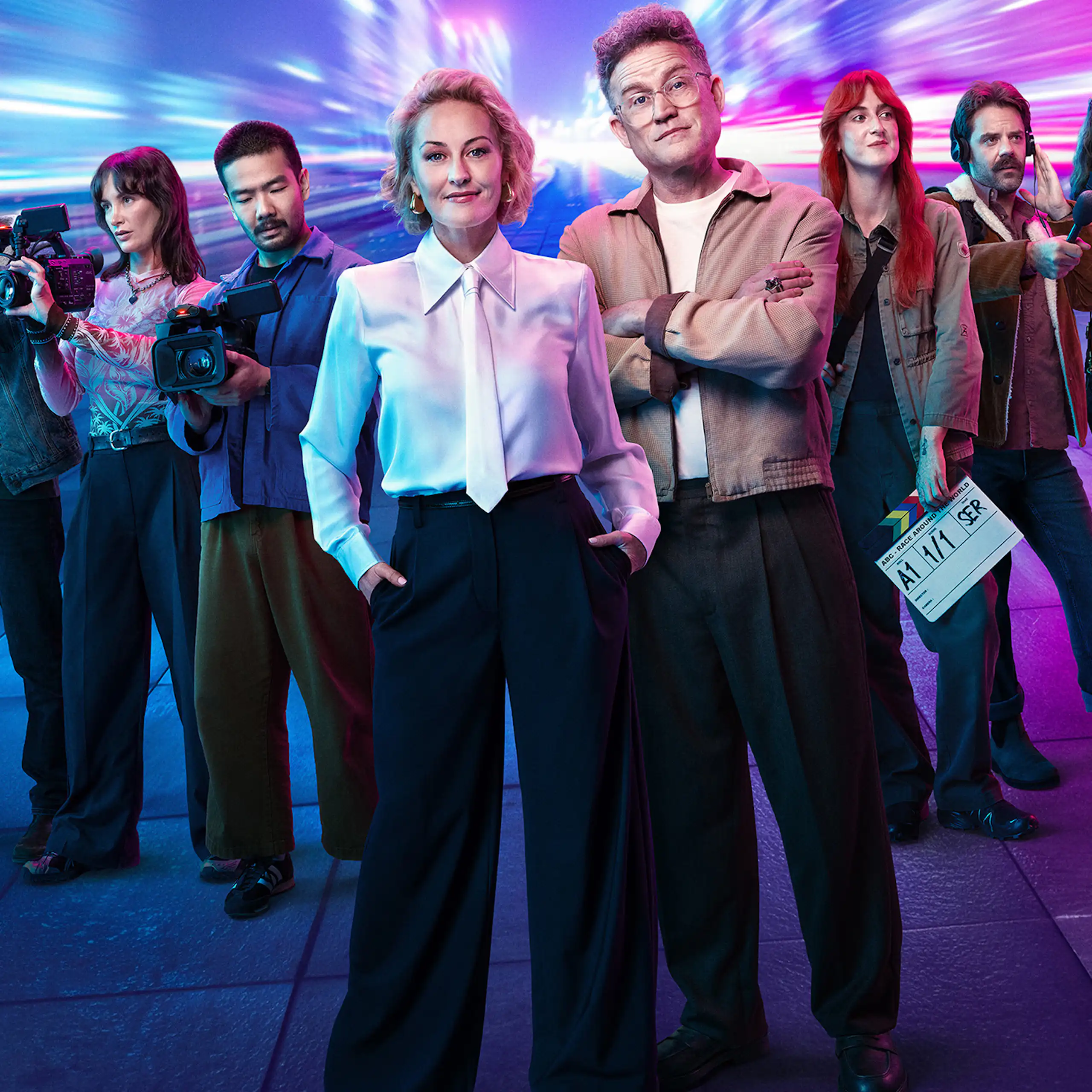 Publicity image: the cast of Race Around the World.