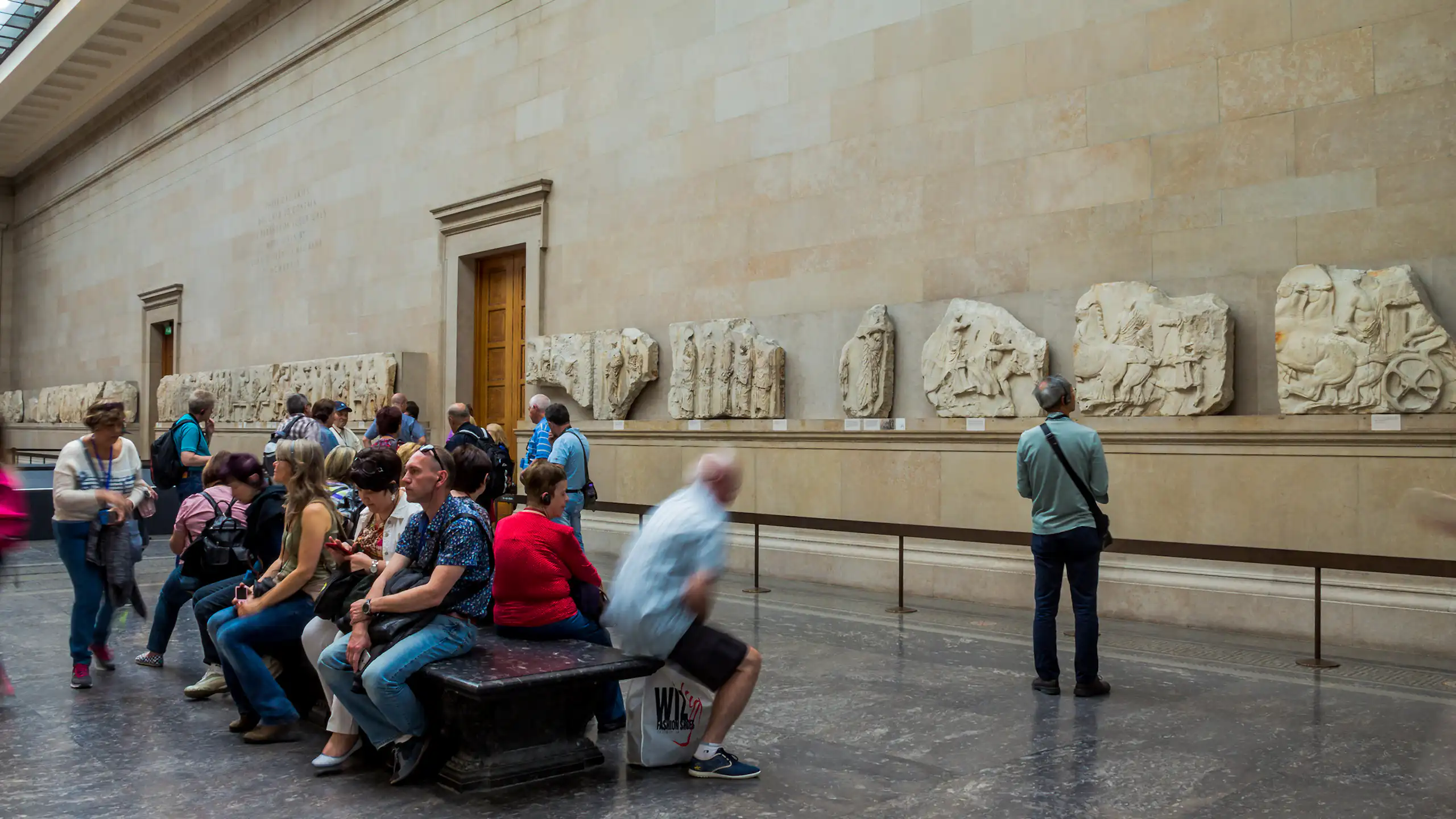 People looking at artefacts at The British Museum