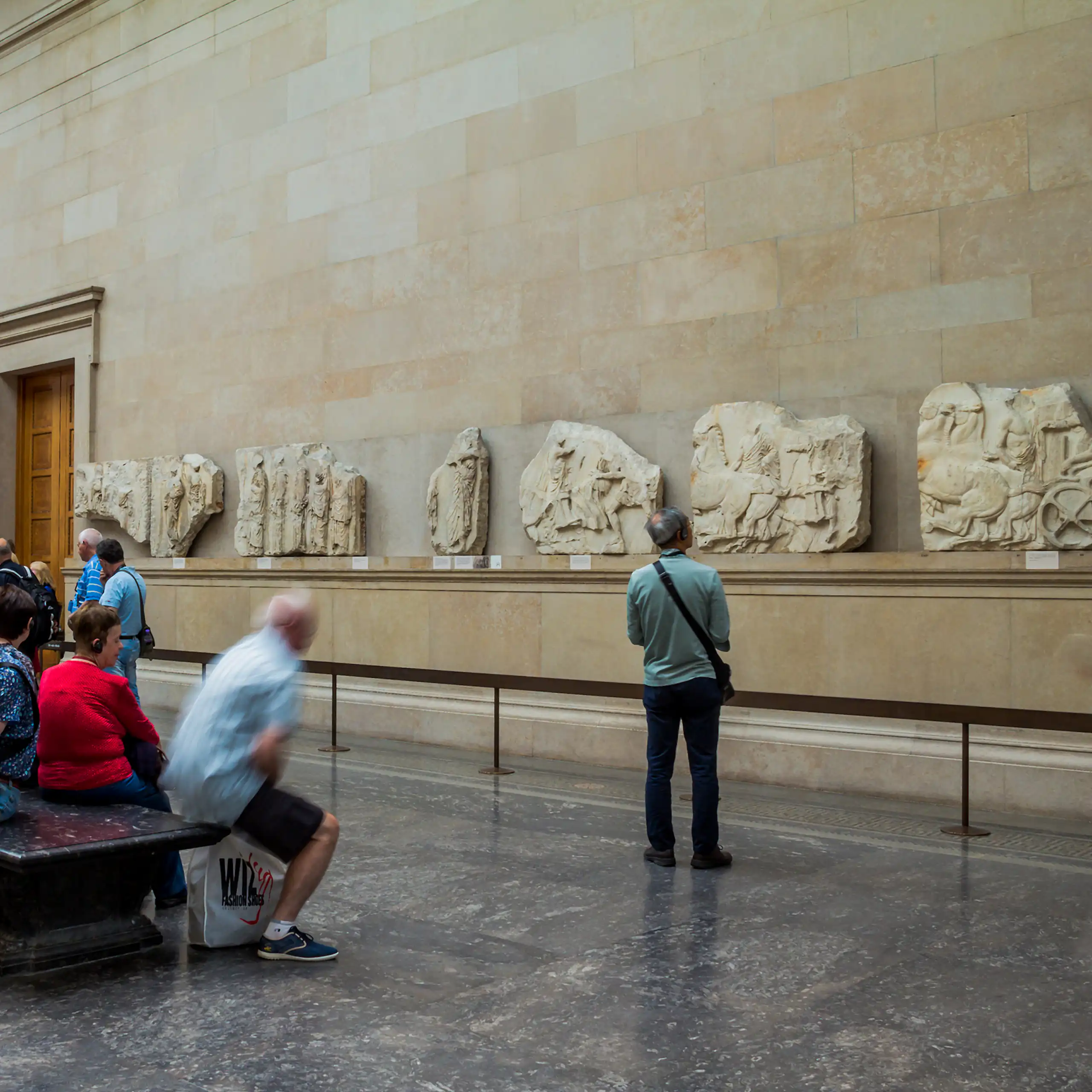 People looking at artefacts at The British Museum