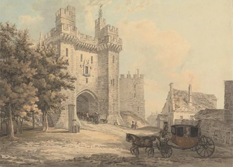 a painting of a castle