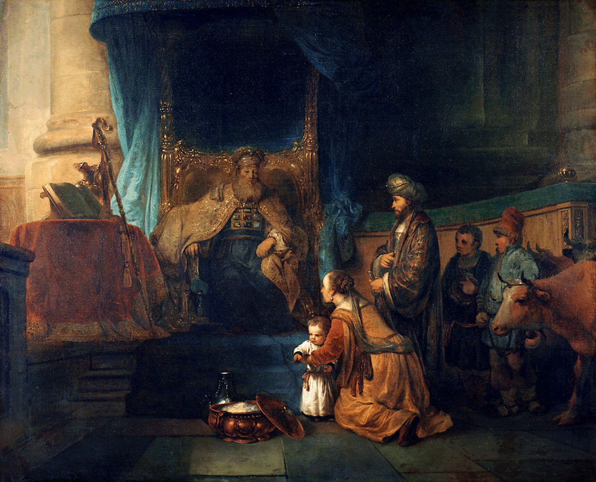 Painting of Hannah presenting her son Samuel to the priest Eli