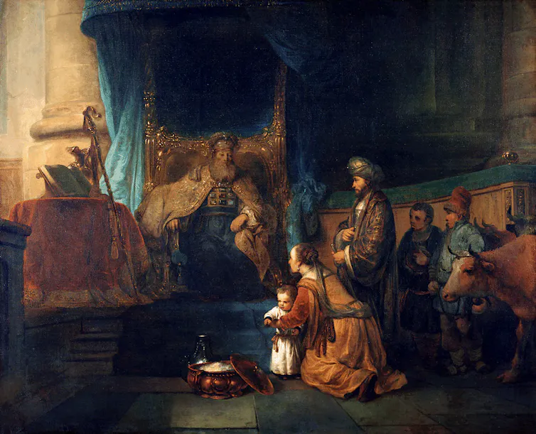 Painting of Hannah presenting her son Samuel to the priest Eli