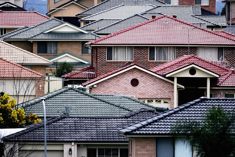 High density housing is seen in an established suburb in Sydney, Australia.