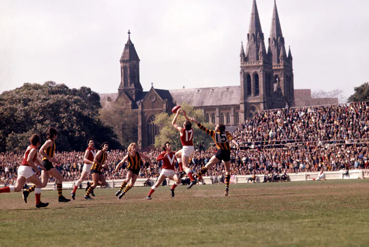 A football match in 1971