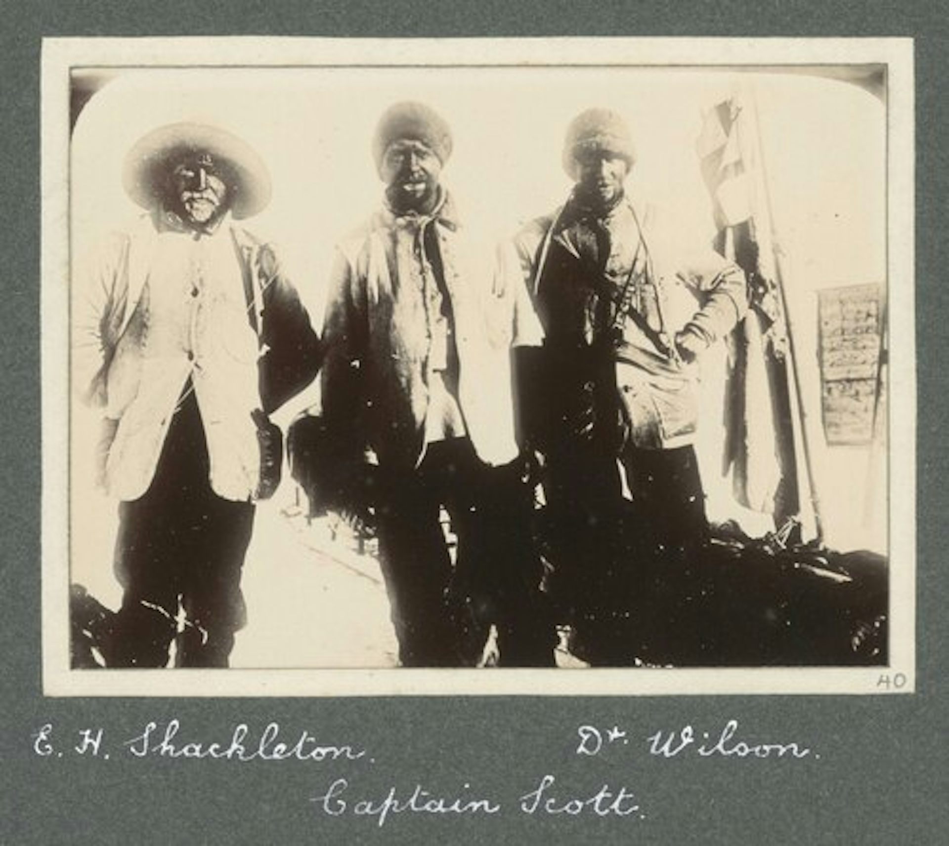 Shackleton, Captain Scott and Dr Wilson on their return from the attempt to reach the South Pole.