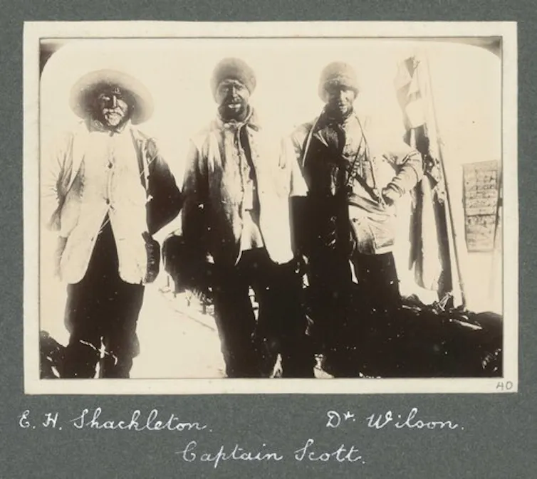 Shackleton, Captain Scott and Dr Wilson on their return from the attempt to reach the South Pole.