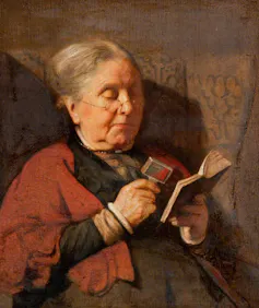 Old woman reading