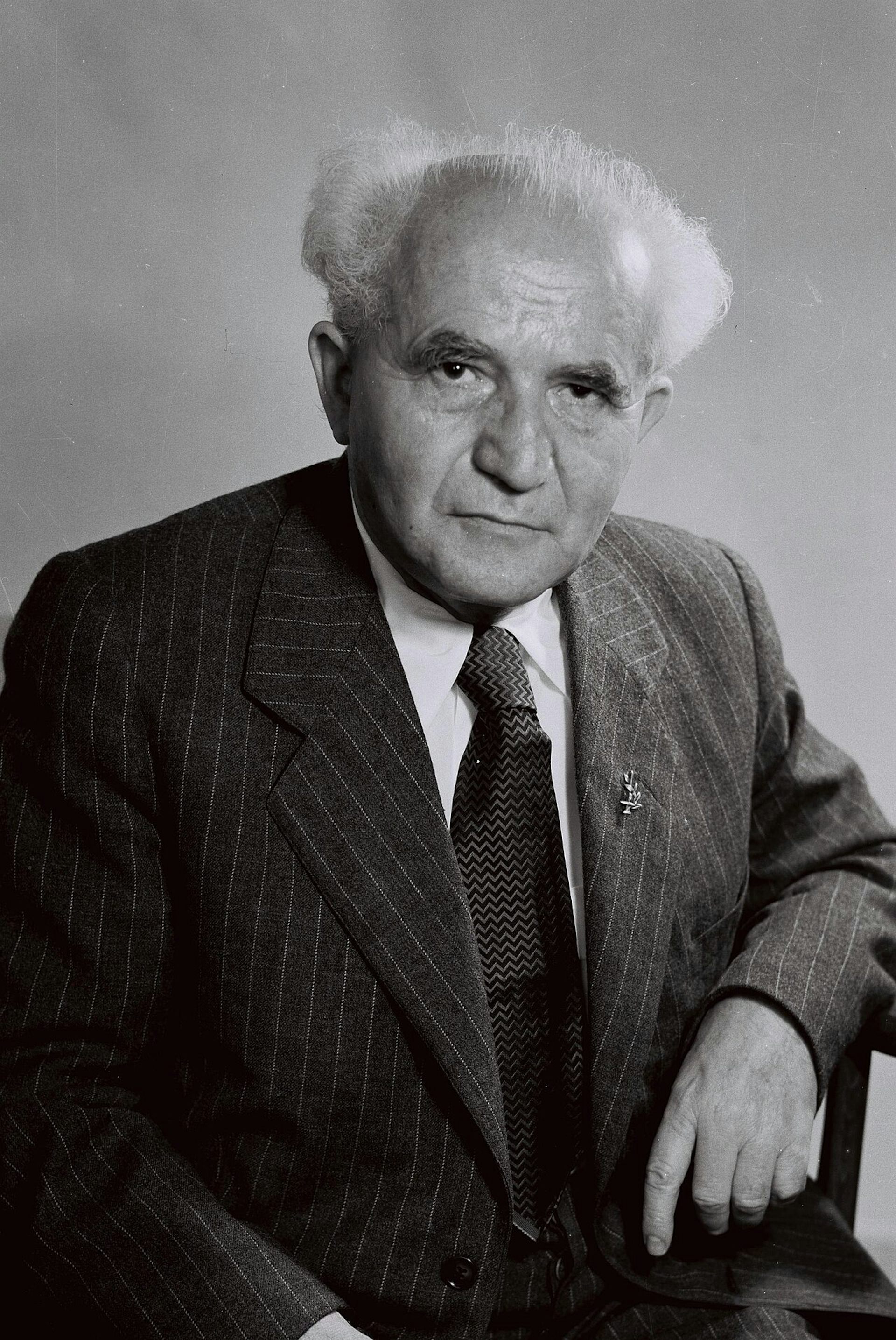 Portrait photo of Israel's founding prime minister, David Ben-Gurion.