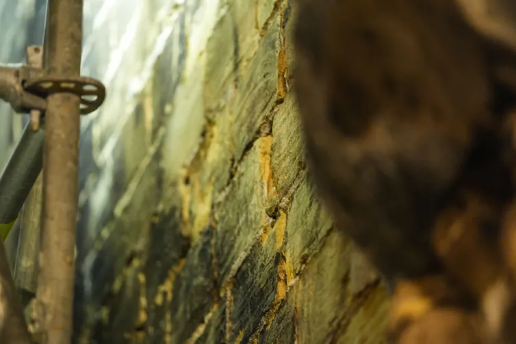 A burned wall.