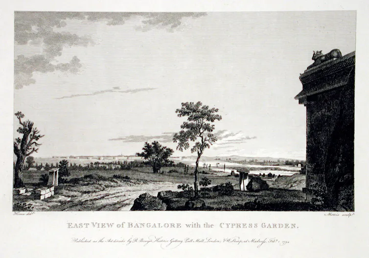 East View of Bangalore, with the Cypress Garden by Robert Home (1794).