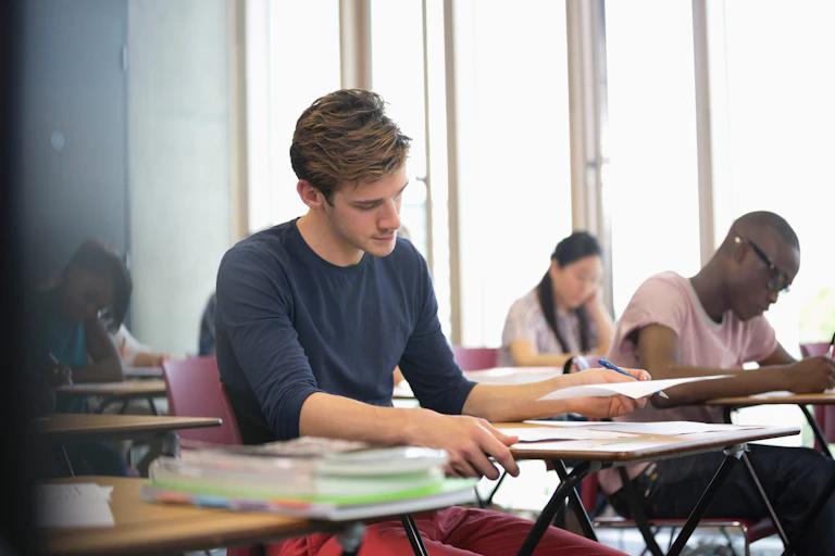 Students taking test