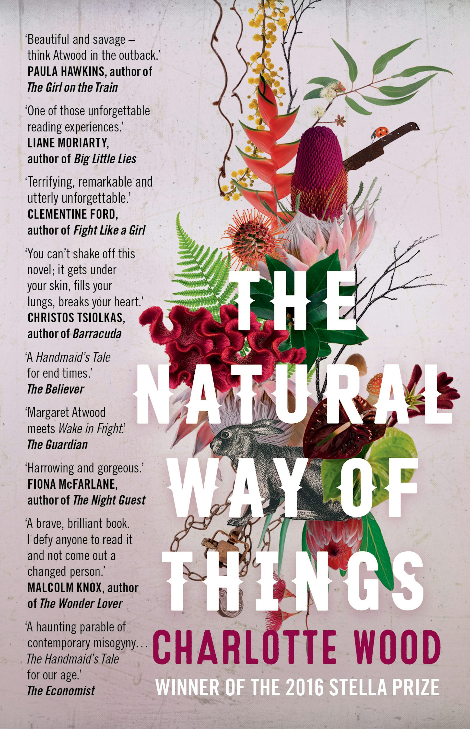 book cover: The Natural Way of Things - with native Australian flowers