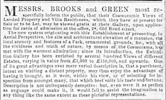Cutting of a Brooks & Green advert for its cosmorama device.