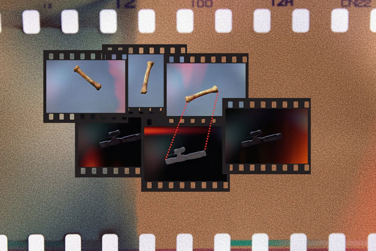 Composite image of movie reels showing still images from 2001: A Space Odyssey