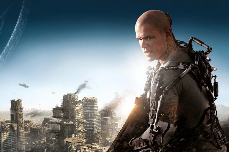 Matt Damon in a still from the 2013 film Elysium.
