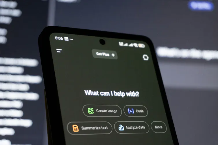 a phone displaying an AI app