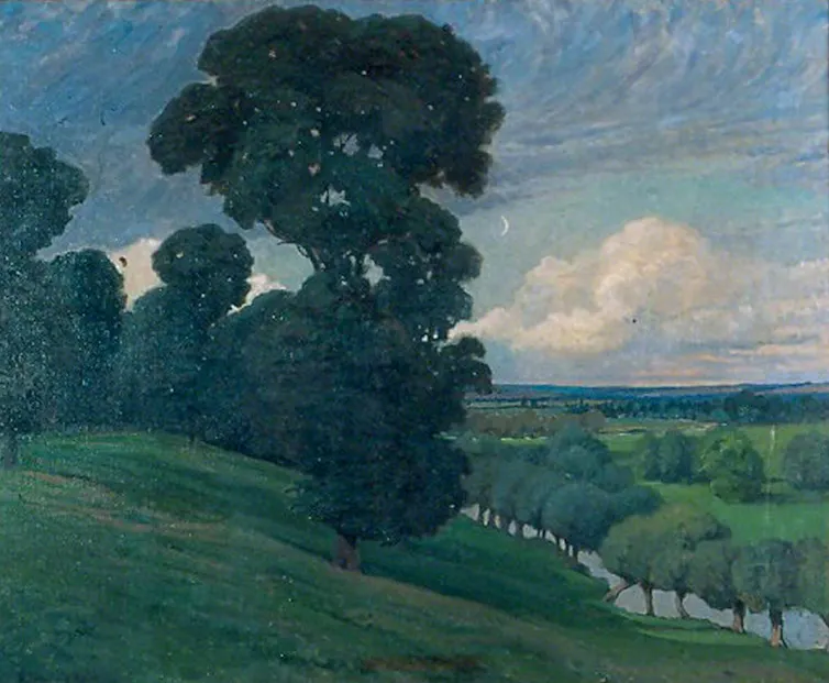 A painting of a green Oxfordshire by Evelyn Fothergill Abbot
