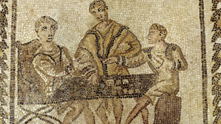 A sepia toned mosaic.