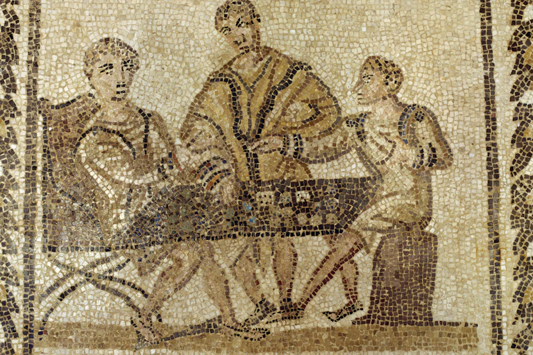 A sepia toned mosaic.