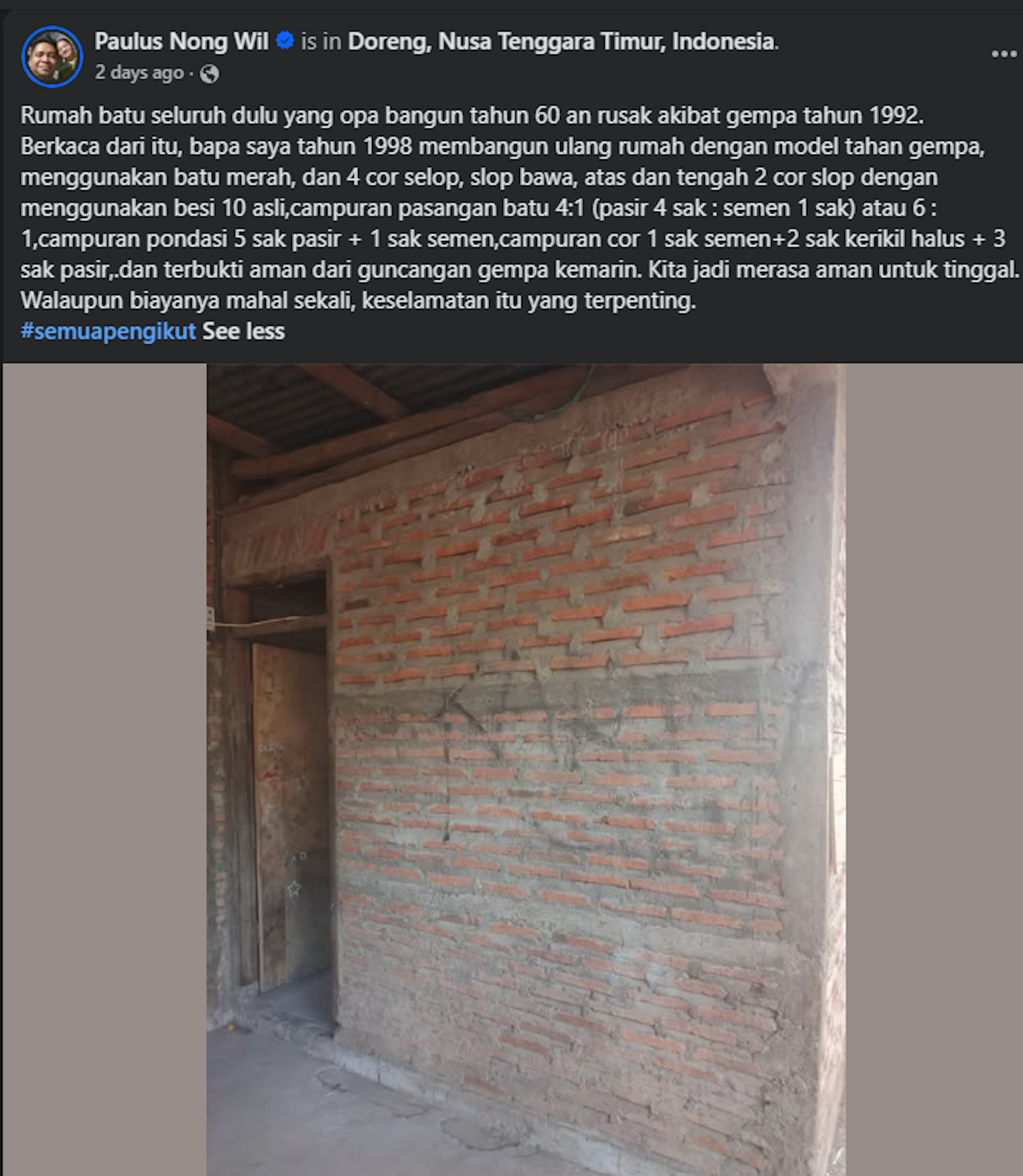 rumah adat rusak gempa flores 2026
