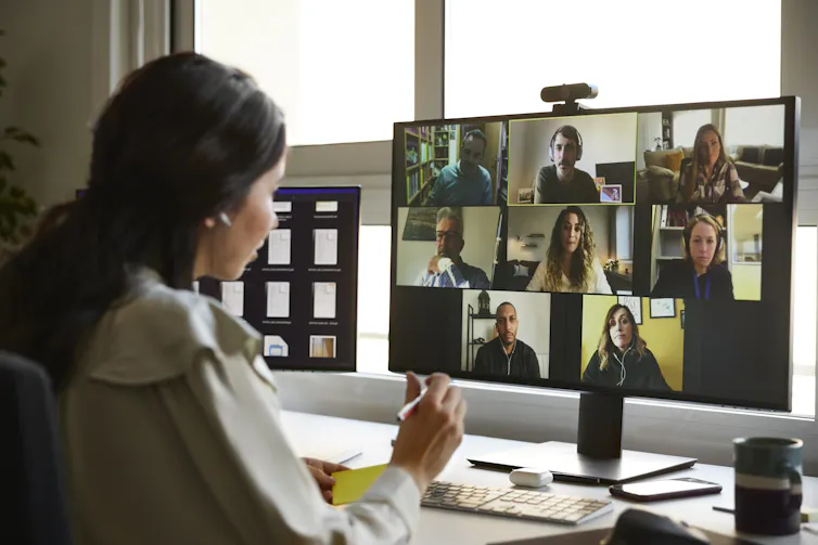 woman on video call